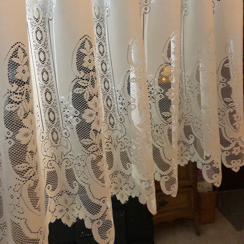 Lace valance curtain-2